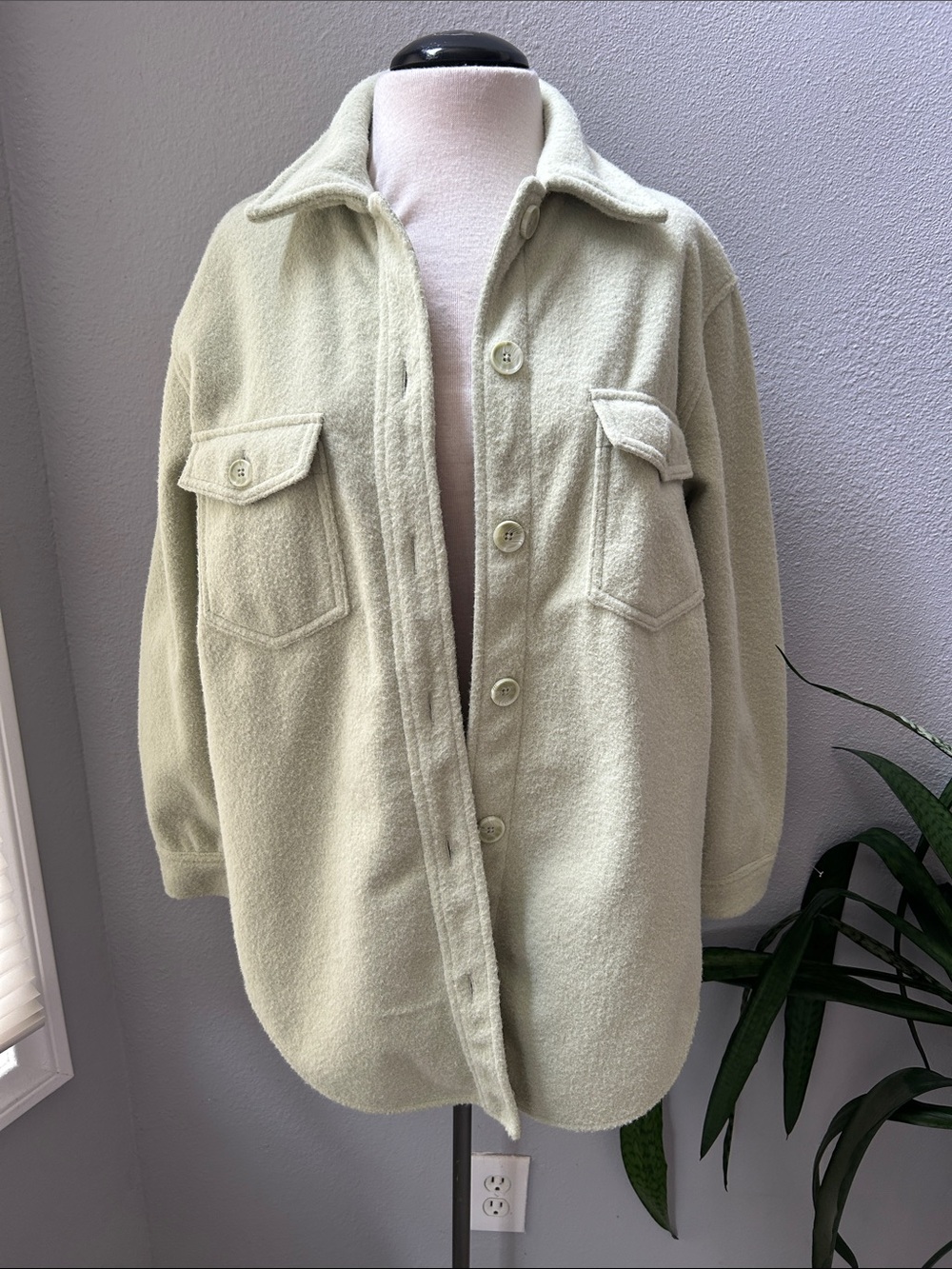 Joie Light Sage Oversized Utility Shacket M